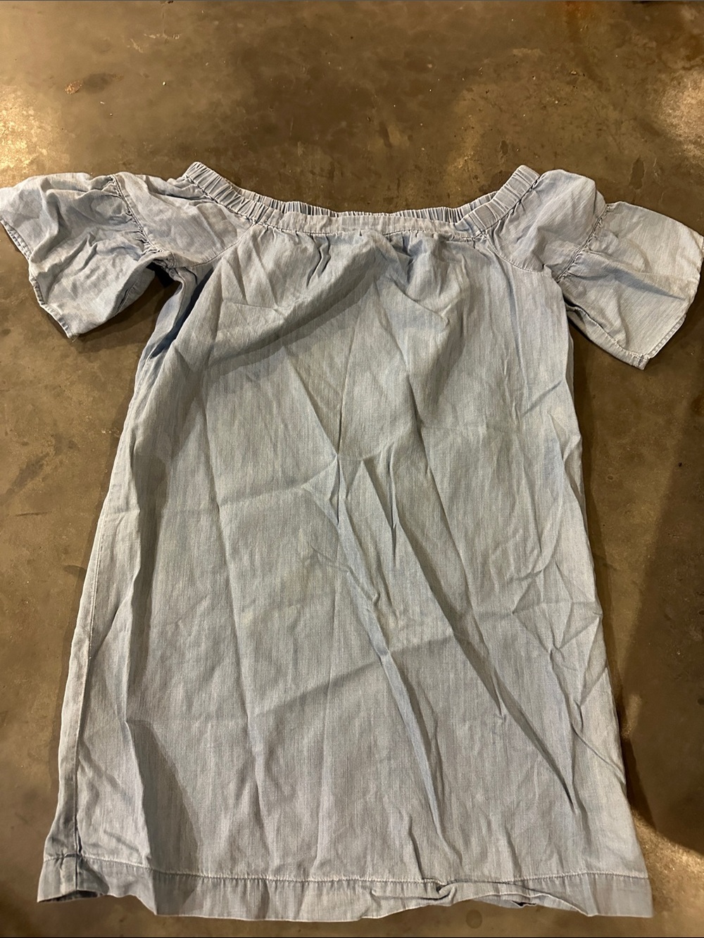 Madewell Light Blue off the shoulder dress